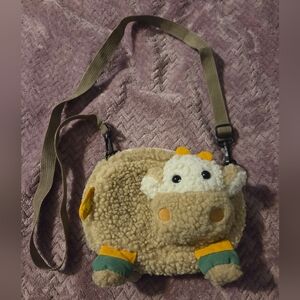Adorable Tan and Yellow Cow Crossbody Bag for Kids